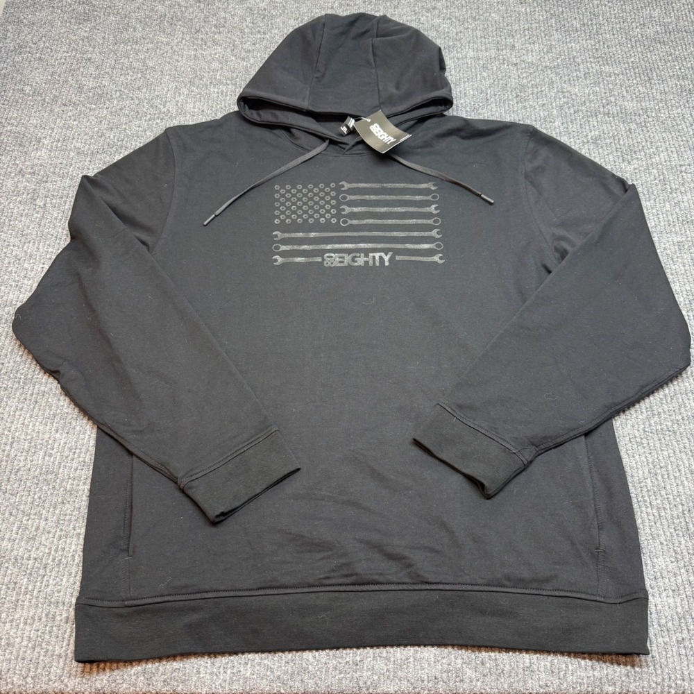 80Eighty Wrench Flag Hoodie NWT 2XL Mechanic‎ Patriotic Streetwear Mechanic